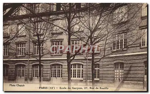 Cartes postales Ecole de Garcons Rue de Reuilly Paris 12eme