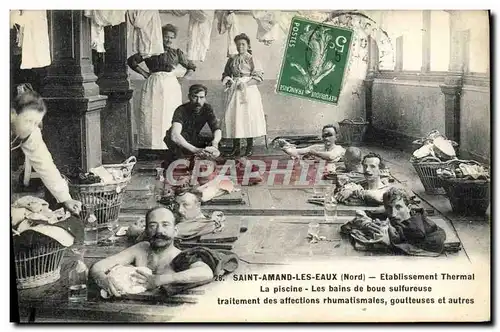 Cartes postales Saint Amand Les Eaux Etablissement La piscine Les bains de boue sulfureuse traitement des affect