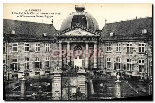 Ansichtskarte AK Langres L&#39Hopital De La Charite Et I&#39Observatoire meteorologique