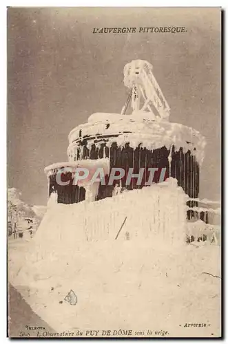 Cartes postales L&#39Auvergne Pitoresque L&#39Observatoire Du Puy De Dome Sous La Neige