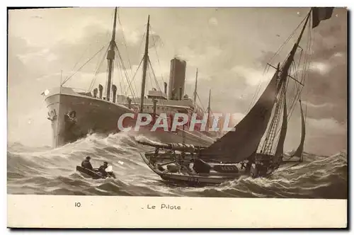 Cartes postales Bateau Paquebot Le pilote