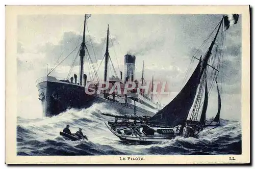 Cartes postales Bateau Paquebot Le pilote