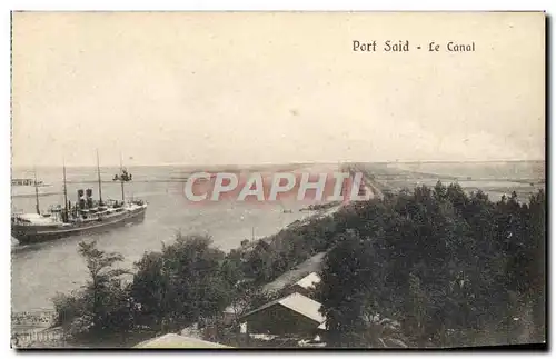 Ansichtskarte AK Bateau Paquebot Port Said le canal Egypt Egypte