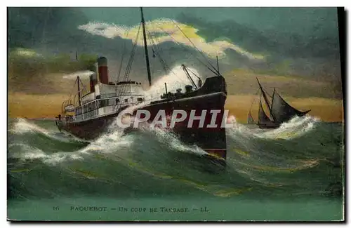 Cartes postales Bateau Paquebot Un coup de tangage