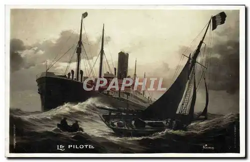 Cartes postales Bateau Paquebot Le pilote