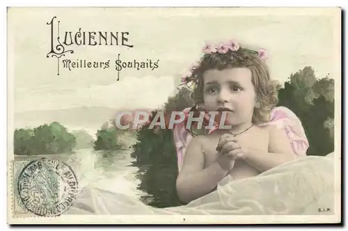 Cartes postales Fantaisie Prenom Lucienne Enfant