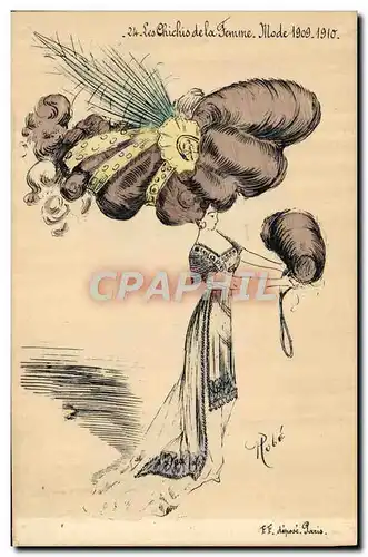 Ansichtskarte AK Fantaisie Illustrateur Femme Les chichis de la femme Mode 1909 1910 Coiffe Coiffeur