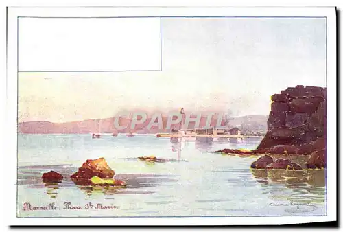 Cartes postales Fantaisie Illustrateur Casimir Raymond Marseille Phare Ste marie