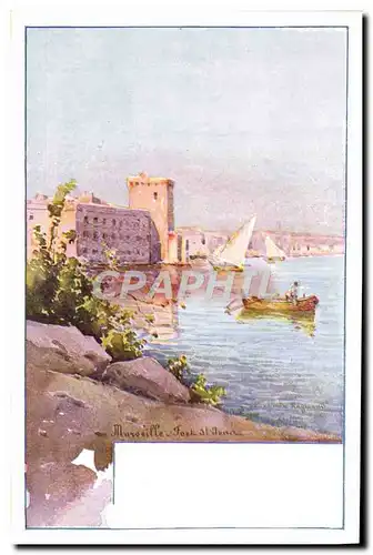 Cartes postales Fantaisie Illustrateur Casimir Raymond Marseille Fort St Jean