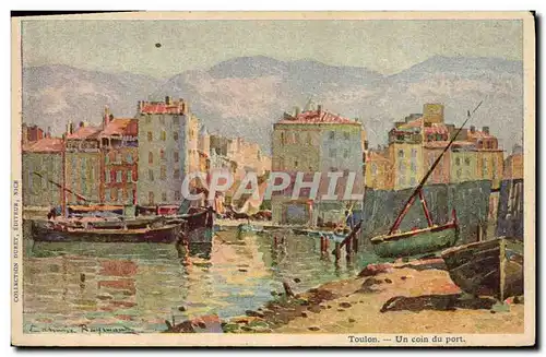 Cartes postales Fantaisie Illustrateur Toulon Un coin du port Bateaux Casimir Raymond