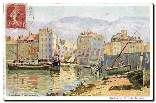 Cartes postales Fantaisie Illustrateur Casimir Raymond Toulon Un coin du port