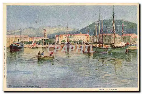 Cartes postales Fantaisie Illustrateur Casimir Raymond Nice Le port Bateaux