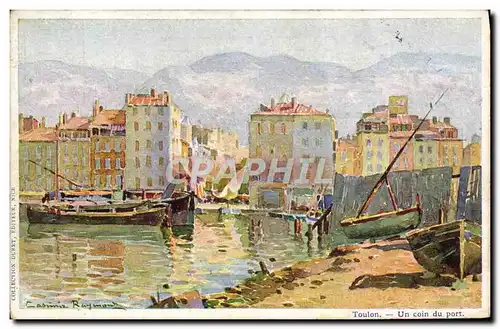 Cartes postales Fantaisie Illustrateur Casimir Raymond Toulon Un coin du port Bateaux