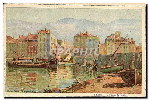 Cartes postales Fantaisie Illustrateur Casimir Raymond Toulon Un coin du port