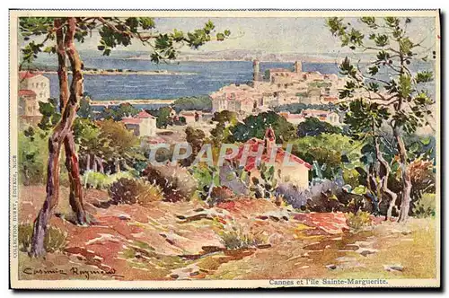 Cartes postales Fantaisie Illustrateur Casimir Raymond Cannes et l&#39Ile Sainte Marguerite