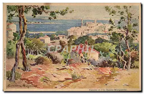 Cartes postales Fantaisie Illustrateur Casimir Raymond Cannes et l&#39ile Marguerite