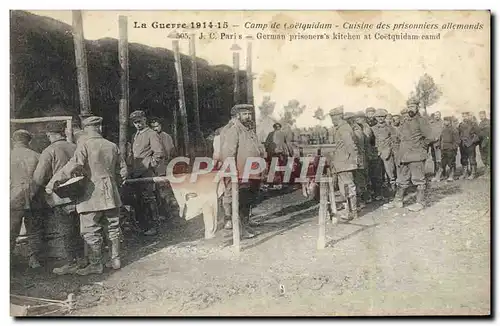 Ansichtskarte AK Militaria Camp de Coetquidam Cuisine des prisonniers allemands