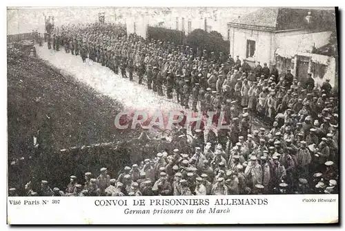 Cartes postales Militaria Convoi de prisonniers allemands