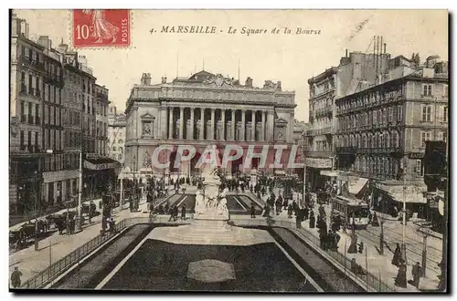 Ansichtskarte AK Marseille Le Square De La Bourse Tramway