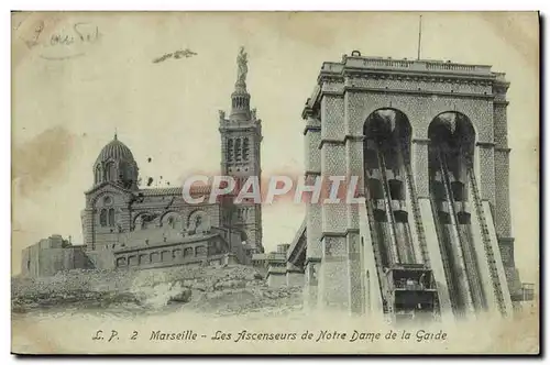 Cartes postales Marseille Les Ascenseurs De Notre Dame De La Garde