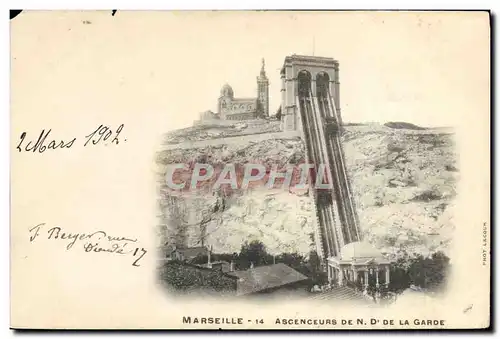 Cartes postales Marseille Les Ascenseurs De Notre Dame De La Garde