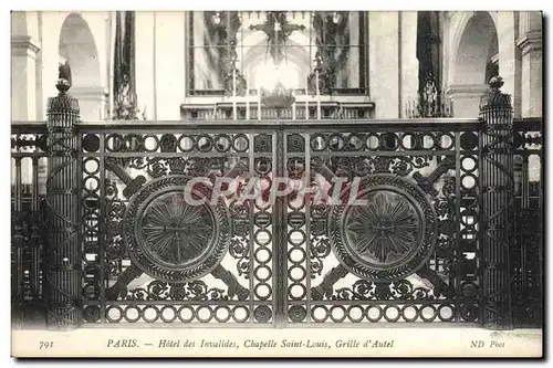 Cartes postales Paris Hotel Des Invalides Chapelle Saint Louis Grille d&#39autel