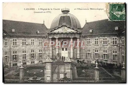 Cartes postales Langres L&#39Hopital de la Charite et l&#39Observatoire meteorologique