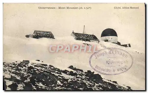 Cartes postales Observatoire Mont Mounier Cachet Joseph Maynard