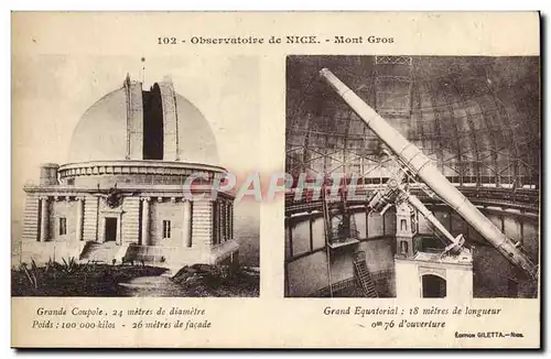 Cartes postales Observatoire de Nice Grande Coupole Grand Equatorial