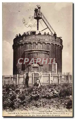 Ansichtskarte AK Touristes a la terrasse de l&#39Observatoire du Puy de Dome