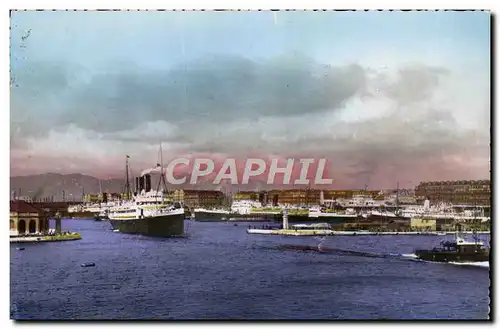 Cartes postales moderne Bateau Paquebot Marseille Bassin de al Joliette Depart d&#39un courrier