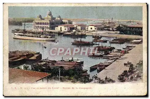 Cartes postales Bateau Vue entree du canal Bureau de la Compagnie Egypte Egypt