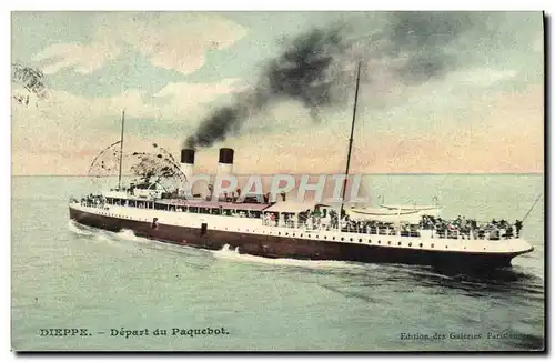 Ansichtskarte AK Bateau Dieppe Depart du Paquebot