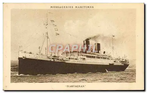 Cartes postales Bateau Paquebot Messageries Maritimes D&#39Artagnan