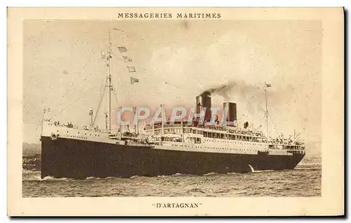 Cartes postales Bateau Paquebot Messageries Maritimes D'Artagnan
