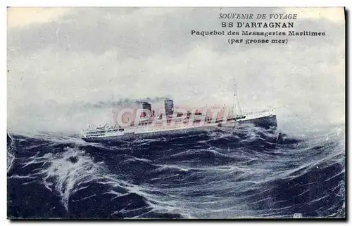 Cartes postales Bateau Paquebot des Messageries Maritimes SS d&#39Artagnan