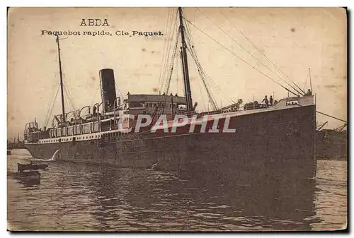 Cartes postales Bateau Paquebot rapide Cie Paquet Abda