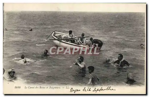 Cartes postales Folklore Maillot de Bains Femme Le canot des bains et baigneurs