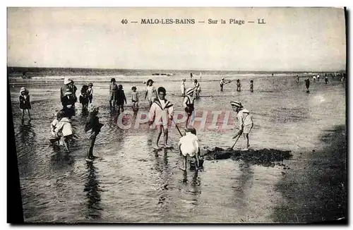 Ansichtskarte AK Folklore Maillot de Bains Femme Malo les Bains Sur la plage Enfants