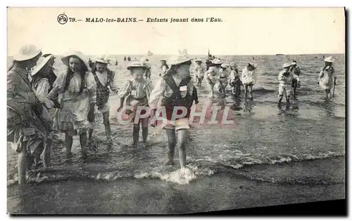 Ansichtskarte AK Folklore Maillot de Bains Enfants Malo les Bains Enfants jouant dans l&#39eau