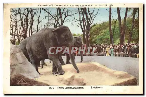 Cartes postales Elephant Exposition coloniale internationale Paris 1931 Elephants