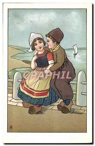 Cartes postales Fantaisie Illustrateur Enfants Folklore Pays-Bas