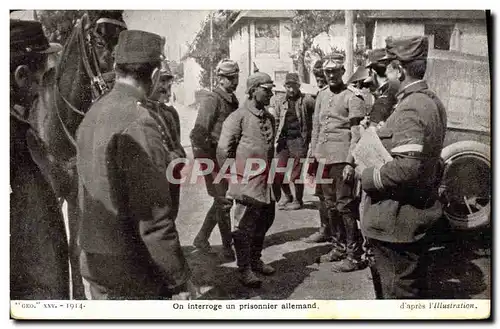 Cartes postales Militaria On interroge un prisonnier allemand