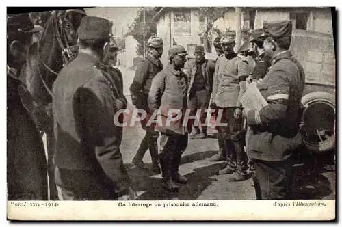 Cartes postales Militaria On interroge un prisonnier allemand