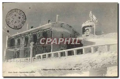 Cartes postales Astronomie L&#39Observatoire du Puy de Dome en hiver