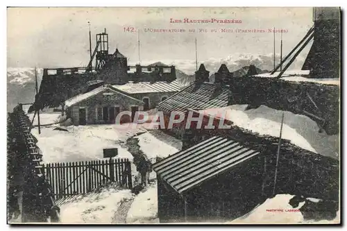 Ansichtskarte AK Astronomie Hautes Pyrenees L&#39Observatoire du Pic du Midi Premieres neiges