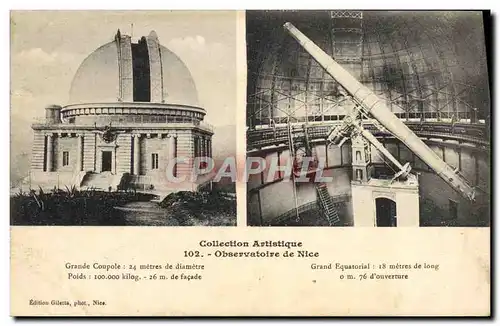 Cartes postales Astronomie Observatoire de Nice Grande Coupole Grand Equatorial