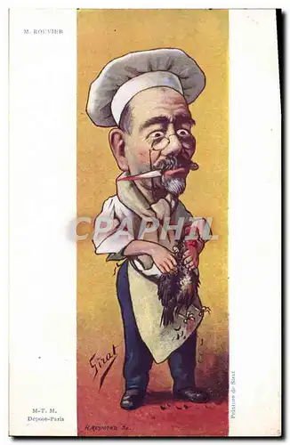 Cartes postales Politique Satirique Rouvier Sirat Reymond Coq Poule Cuisinier