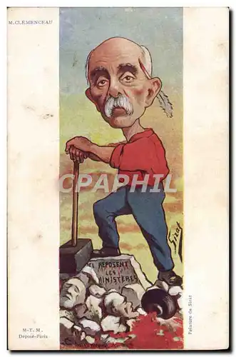 Cartes postales Politique Satirique Clemenceau Ministeres