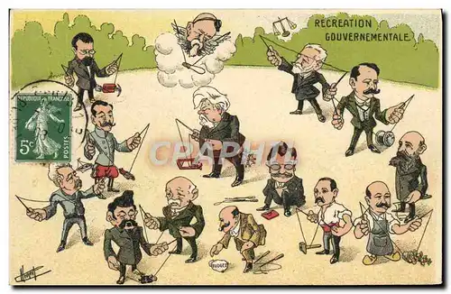 Cartes postales Politique Satirique Recreation gouvernementale